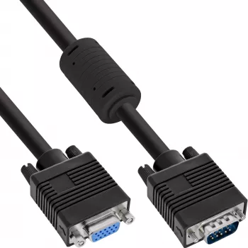 InLine S-VGA-Verlängerungskabel 15HD Stecker / Buchse schwarz 0,5m