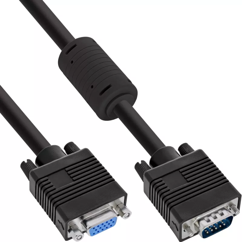 InLine S-VGA-Verlängerungskabel 15HD Stecker / Buchse schwarz 0,5m