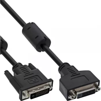 InLine DVI-D-Kabel 24+1 M/F, Dual Link, 2 Ferritkerne, 5 m