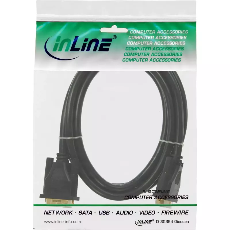 InLine DVI-D-Kabel Premium 24+1 Stecker/Stecker Dual Link vergoldet 20m