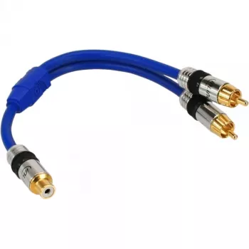 InLine RCA Y-Kabel Premium 1x RCA female / 2x RCA male goldplattiert 0,25m