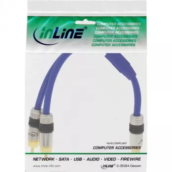 InLine RCA Y-Kabel Premium 1x RCA female / 2x RCA male goldplattiert 0,25m
