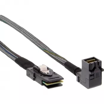 InLine Mini SAS HD Kabel SFF-8643 abgewinkelt auf SFF-8087 mit Sideband 1 m