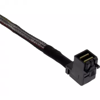 InLine Mini SAS HD Kabel, SFF-8643 abgewinkelt auf 4x SFF-8482 + Strom, 1m