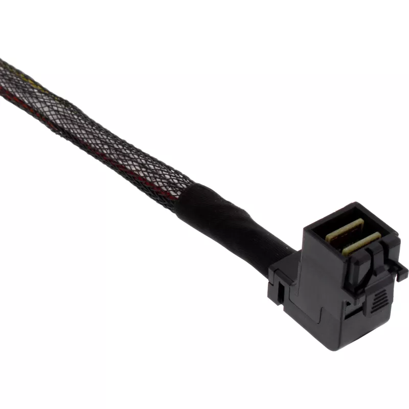 InLine Mini SAS HD-Kabel, SFF-8643 gewinkelt auf 4x SFF-8482 + Strom, 0,5 m
