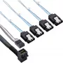 InLine Mini-SAS-HD-Kabel SFF-8643 abgewinkelt auf 4x SATA + Sideband 1 m