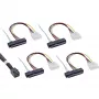 InLine Mini SAS HD Kabel SFF-8643 auf 4x SFF-8482 + Strom 0,5 m