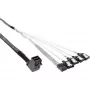 InLine Mini SAS HD Kabel SFF-8643 abgewinkelt auf 4x SATA + Sideband 0,5 m
