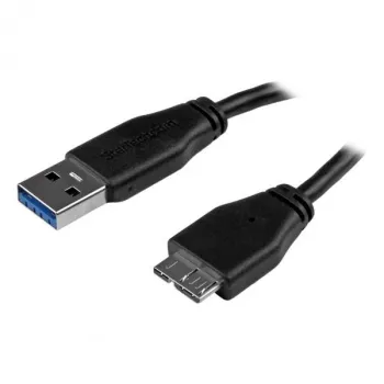 StarTech.com schlank Micro USB 3.0 Kabel - M/M - 15cm (6Zoll), 0,15 m, USB A, Micro-USB B, USB 3.2 Gen 1 (3.1 Gen 1), Stecker/Stecker, Schwarz