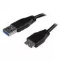StarTech.com schlank Micro USB 3.0 Kabel - M/M - 15cm (6Zoll), 0,15 m, USB A, Micro-USB B, USB 3.2 Gen 1 (3.1 Gen 1), Stecker/Stecker, Schwarz