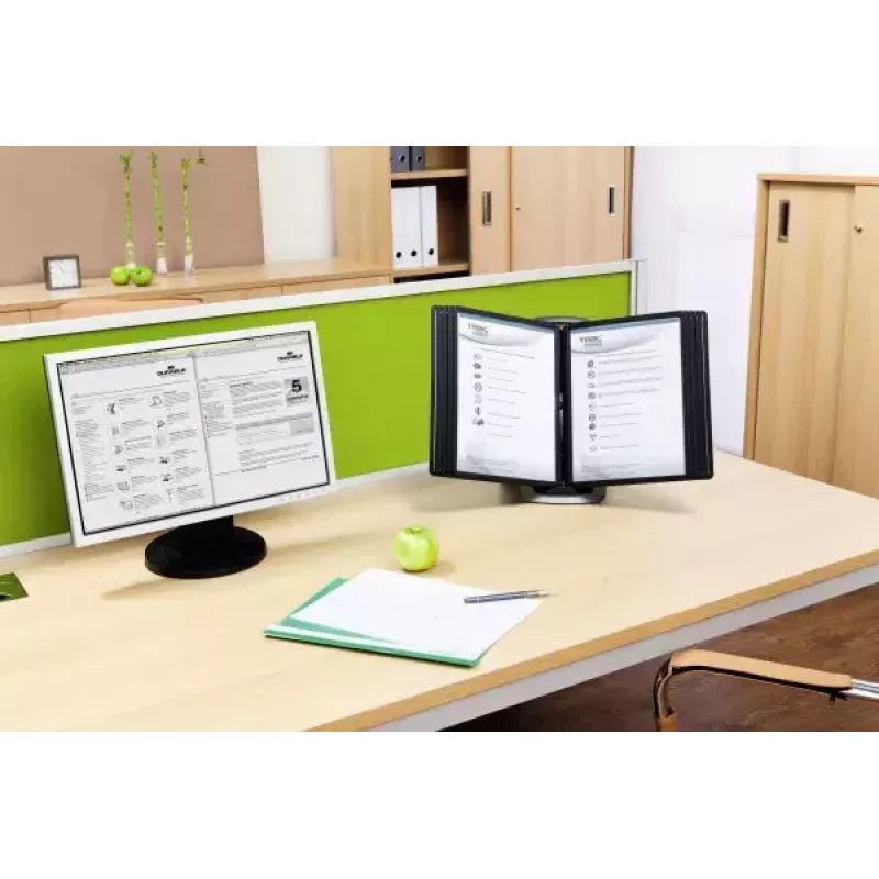 Durable Sherpa Style Table 10 Dokumenten-Display-Karussell Schreibtischständer für 10 A4-Display-Panels