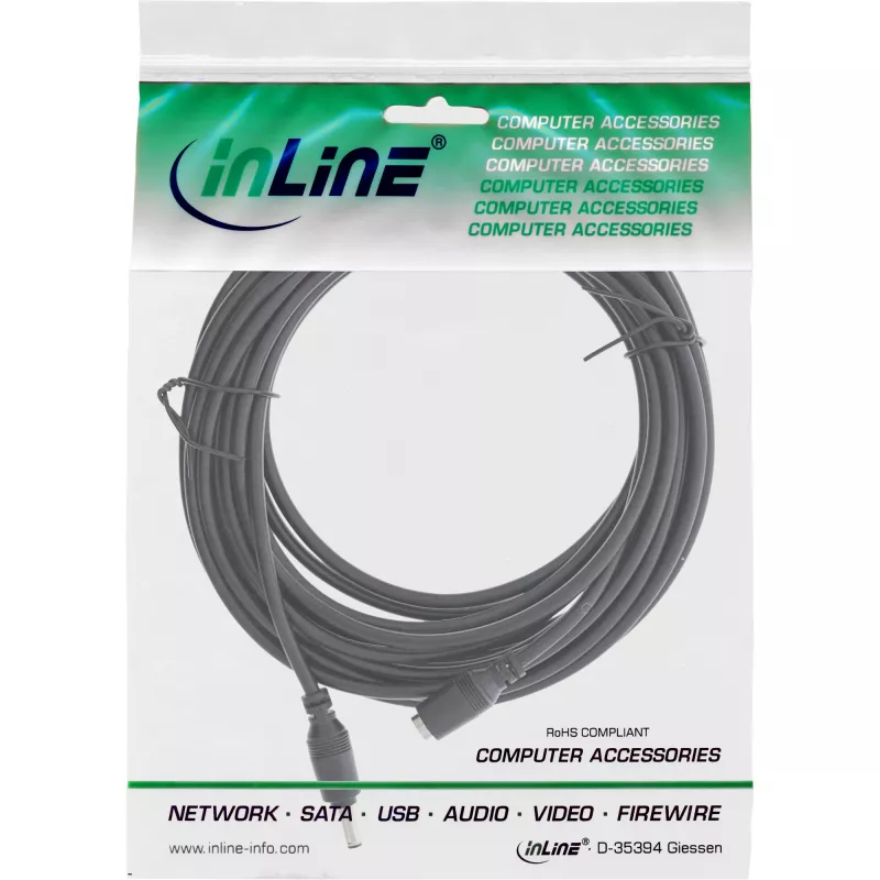 InLine DC-Stecker Verlängerungskabel für SmartHome Außenkamera, 3m