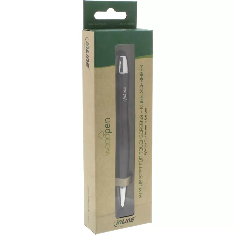 InLine woodpen, Touchpad-Stylus + Kugelschreiber, Walnuss/Metall