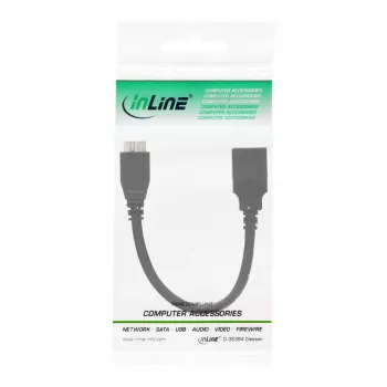 InLine Micro USB 3.0 OTG Adapterkabel Micro-B-Stecker auf USB-Typ-A-Buchse 0,15 m