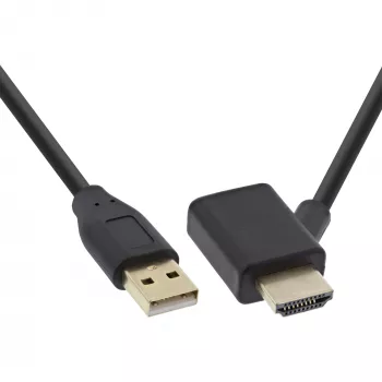 InLine HDMI Adapter M/M mit USB-A Power-Injektor 0,5 m