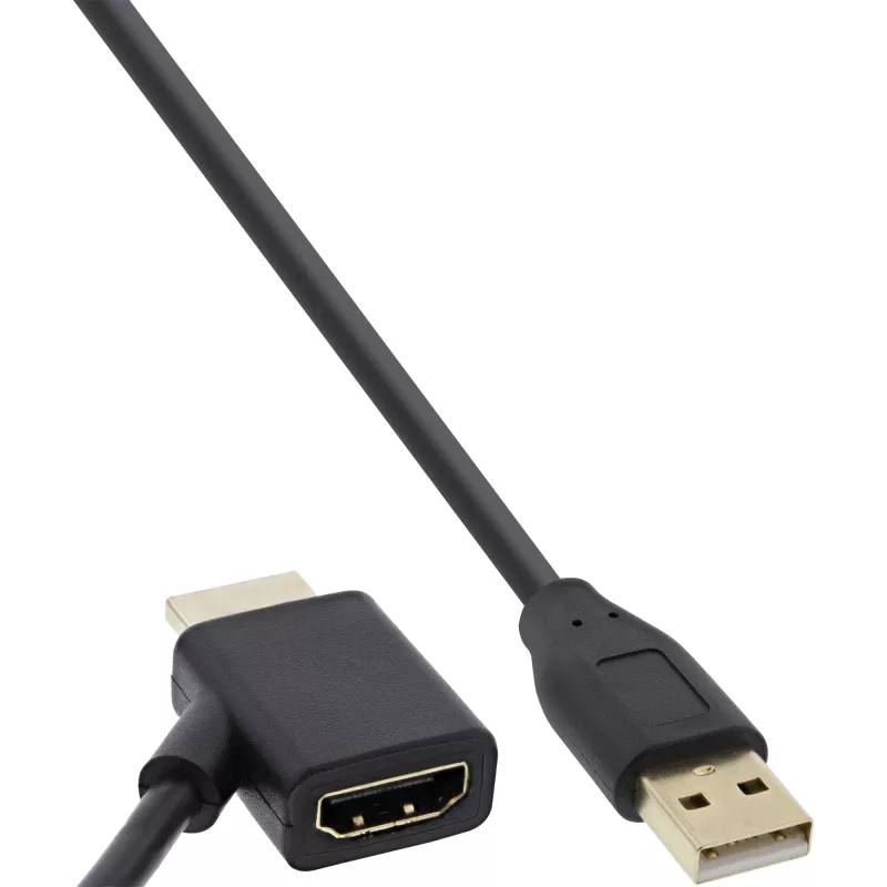 InLine HDMI Adapter M/M mit USB-A Power-Injektor 0,5 m