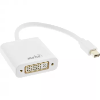 InLine Mini DisplayPort Stecker / DVI-D 24+1 Adapter Buchse weiß, 0,15m