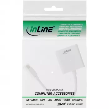 InLine Mini DisplayPort Stecker / DVI-D 24+1 Adapter Buchse weiß, 0,15m