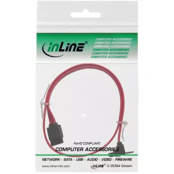 InLine SATA 6Gb/s Kabel mit Verriegelungen gewinkelt 0,75 m