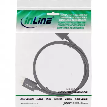 InLine DisplayPort 1.4 Kabel schlank, 8K4K, schwarz, vergoldete Kontakte, 0,5 m