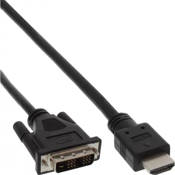 InLine HDMI-DVI-Kabel HDMI-Stecker / DVI-Stecker 18+1 schwarz 1,5m
