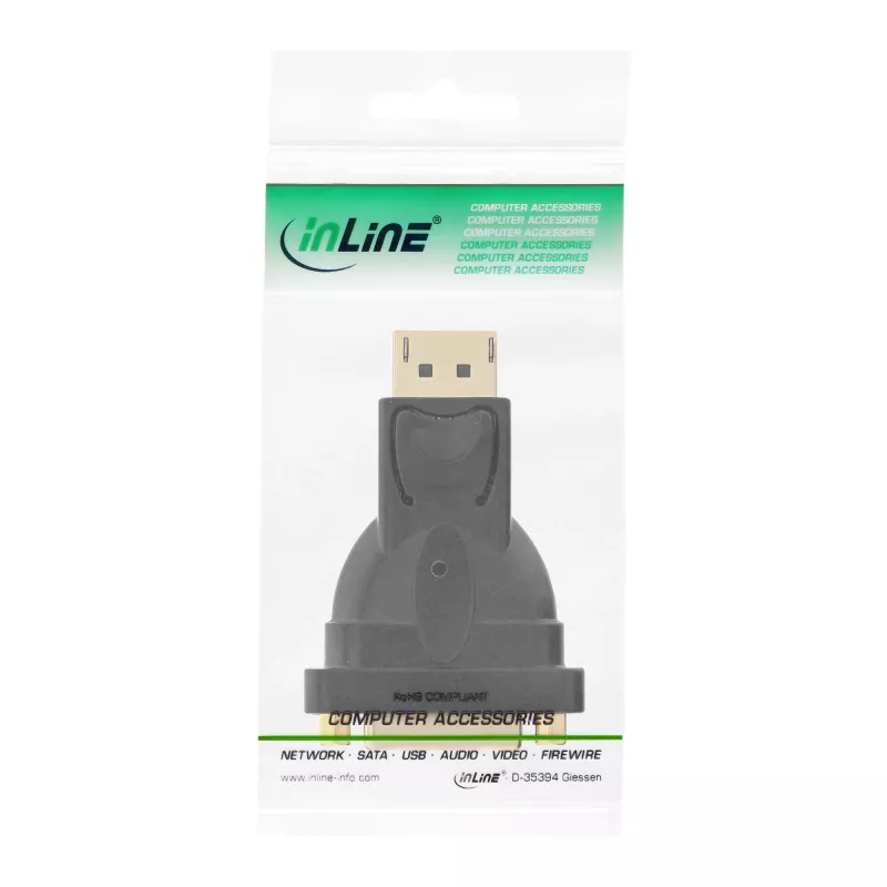 InLine DisplayPort-Adapter DisplayPort-Stecker auf DVI-D 24+1 Buchse schwarz