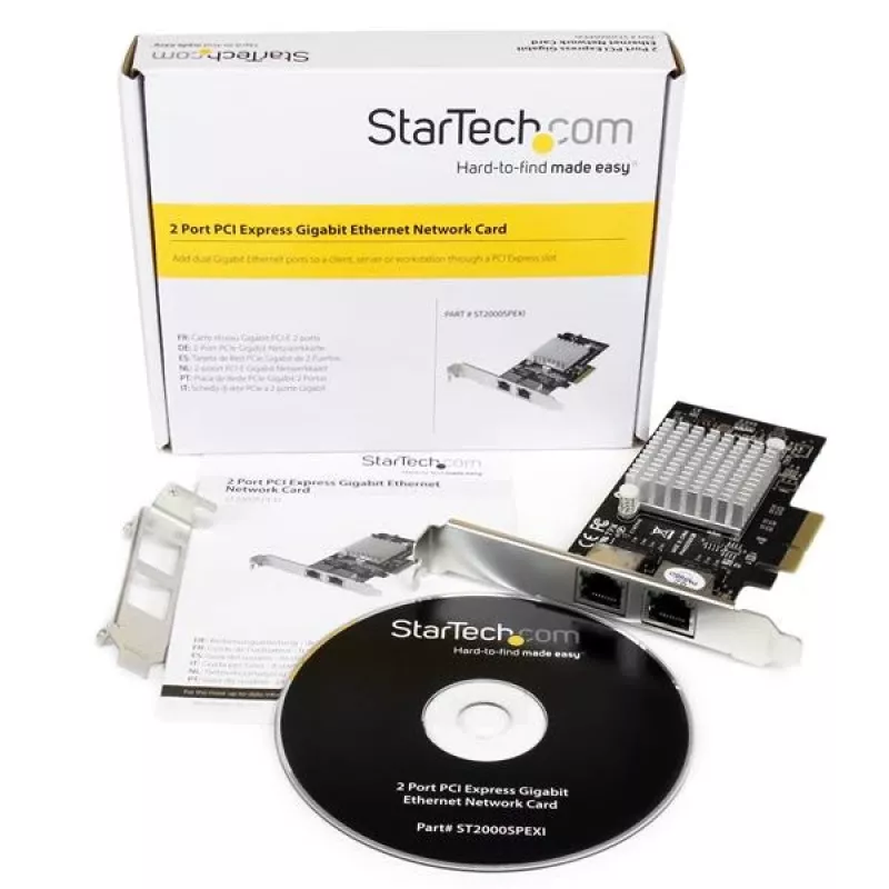 StarTech.com Dual-Port PCI Express (PCIe x4) Gigabit-Ethernet-Serveradapter-Netzwerkkarte – Intel i350 NIC