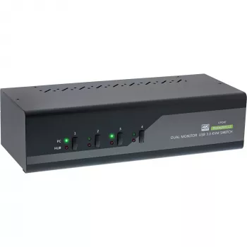 KVM Desktop Switch InLine 63654I 4-Port Dual-Monitor DP 1.2 4K USB 3.0 Audio