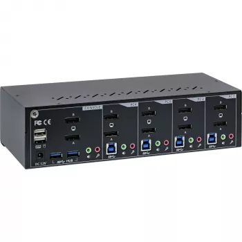 KVM Desktop Switch InLine 63654I 4-Port Dual-Monitor DP 1.2 4K USB 3.0 Audio