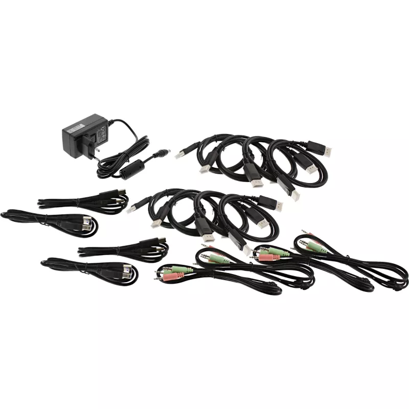 KVM Desktop Switch InLine 63654I 4-Port Dual-Monitor DP 1.2 4K USB 3.0 Audio
