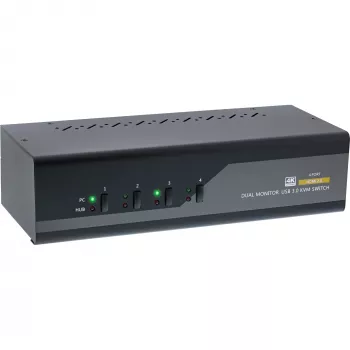 KVM Desktop Switch InLine 62654I 4-Port Dual-Monitor HDMI 4K USB 3.0 Audio