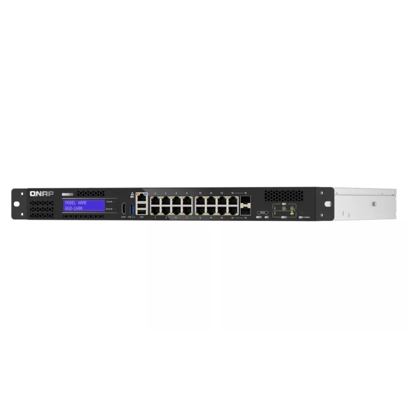 QNAP QGD-1600 Managed Gigabit Ethernet (10/100/1000) 1U Schwarz, Grau