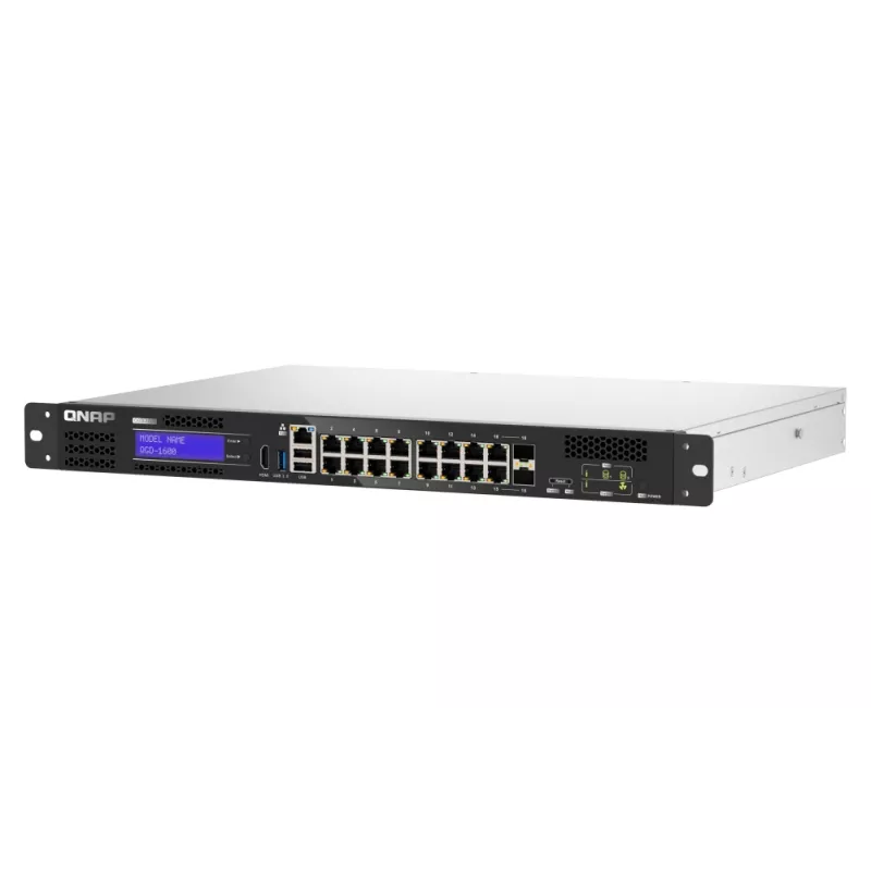 QNAP QGD-1600 Managed Gigabit Ethernet (10/100/1000) 1U Schwarz, Grau