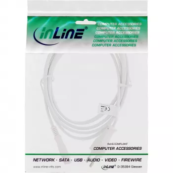 InLine Stromkabel, Euro-Stecker / Euro8-Stecker, weiß, 0,3m