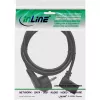 InLine Netzkabel, CEE 7/7 gewinkelt / 3-polig IEC C13 Stecker gewinkelt, 0,3 m