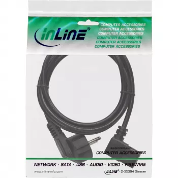 InLine Netzkabel, CEE 7/7 gewinkelt / 3-polig IEC C13 Stecker gewinkelt, 0,3 m