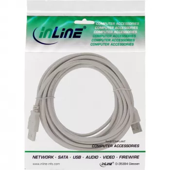 USB 2.0 Kabel Typ A Stecker / Stecker beige 0,3 m InLine 34303H