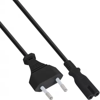 InLine Netzkabel, Euro-Stecker / Euro8-Stecker, schwarz, 0,3 m