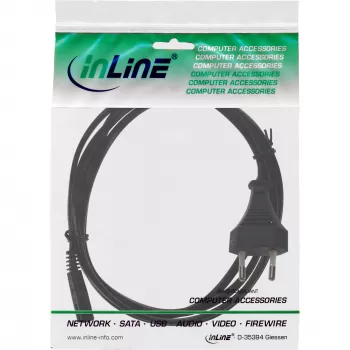 InLine Netzkabel, Euro-Stecker / Euro8-Stecker, schwarz, 0,3 m