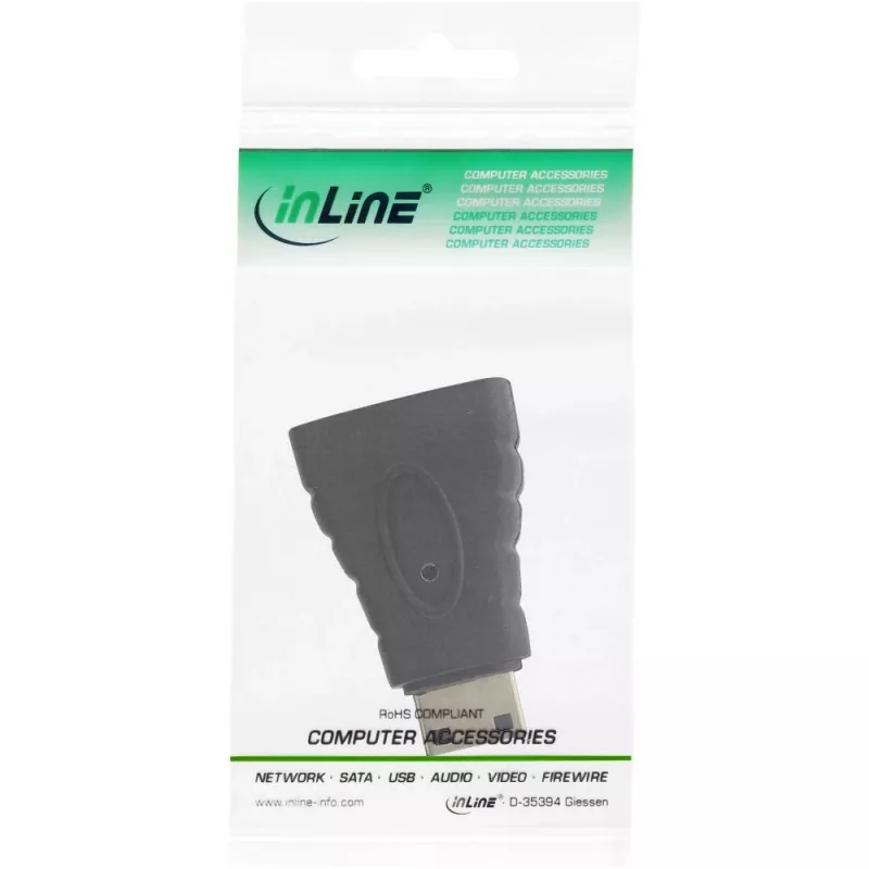 InLine HDMI-Adapter, , HDMI A Buchse / HDMI C Stecker, 4K/60Hz, vergoldet