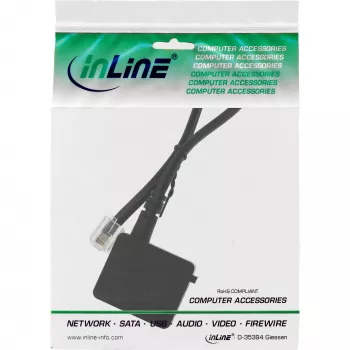 InLine TAE-Adapterkabel RJ11 6P4C Stecker auf TAE-F-Buchse deutsch 0,2 m