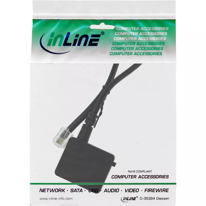 InLine TAE-Adapterkabel RJ11 6P4C Stecker auf TAE-F-Buchse deutsch 0,2 m