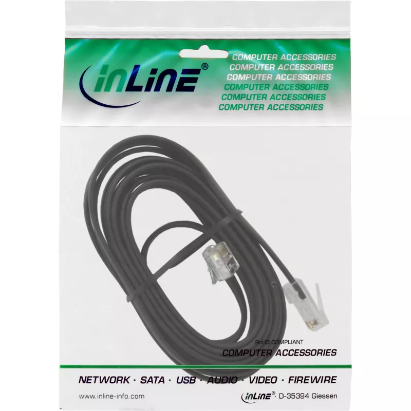 InLine Modulares Kabel RJ45 8P6C auf RJ12 6P6C Stecker / Stecker 3m