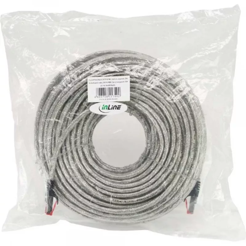 InLine Patchkabel S/FTP PiMF Cat.6 250MHz PVC Kupfer transparent 50m