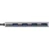 InLine USB 3.2 Hub, USB-C auf 4x USB A 10 Gb/s, Aluminium, grau