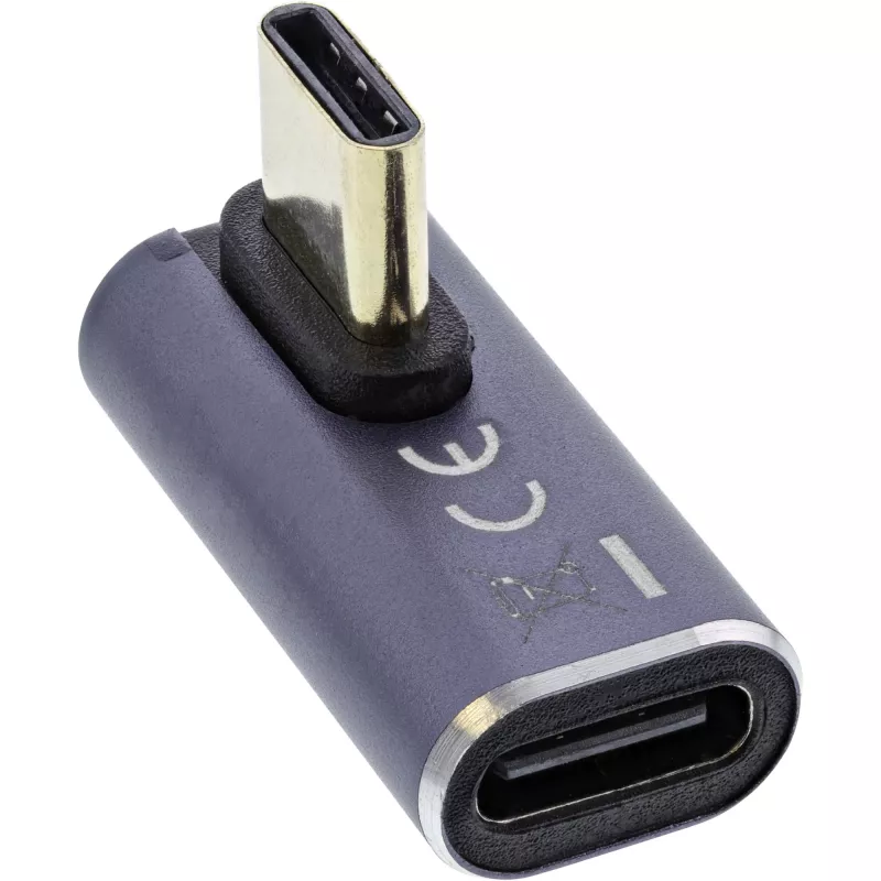 InLine USB4 Adapter, USB-C Stecker/Buchse vertikal rechts/links abgewinkelt