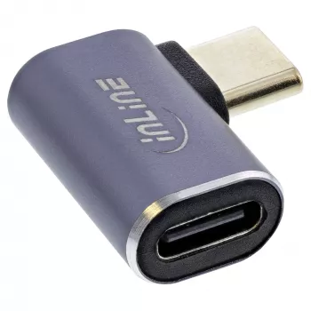 InLine USB4 Adapter, USB-C Stecker/Buchse rechts/links abgewinkelt, Aluminium, grau