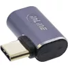 InLine USB4 Adapter, USB-C Stecker/Buchse rechts/links abgewinkelt, Aluminium, grau
