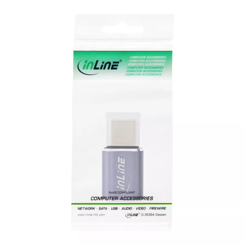 InLine USB4 Adapter USB-C Stecker/Buchse Aluminium grau 35900A