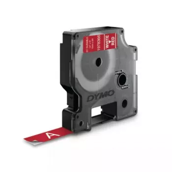 DYMO Authentic D1 Durable-Etiketten | Schwarzer Druck auf rotem Band | 12 mm x 3 m | Beschriftungsband für LabelManager Etikettendrucker